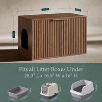 Evermagin 31.5" Cat Litter Box Enclosure Furniture – Essentials for Cats - Walnut - image 3
