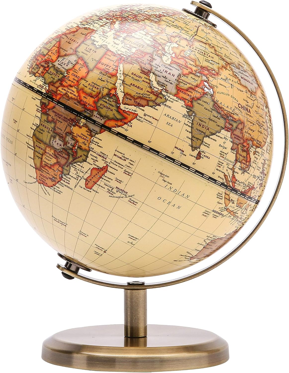 Annova Mini Antique Globe 4-inch / 10 cm - Brown-1