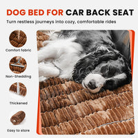 Backseat Dog Bed Mat for Car, Non-Slip Dog Bed for Car Back Seat – Essentials for Dogs - Brown / 51.1"L x 23.6"W x 1.5"Th - image 2