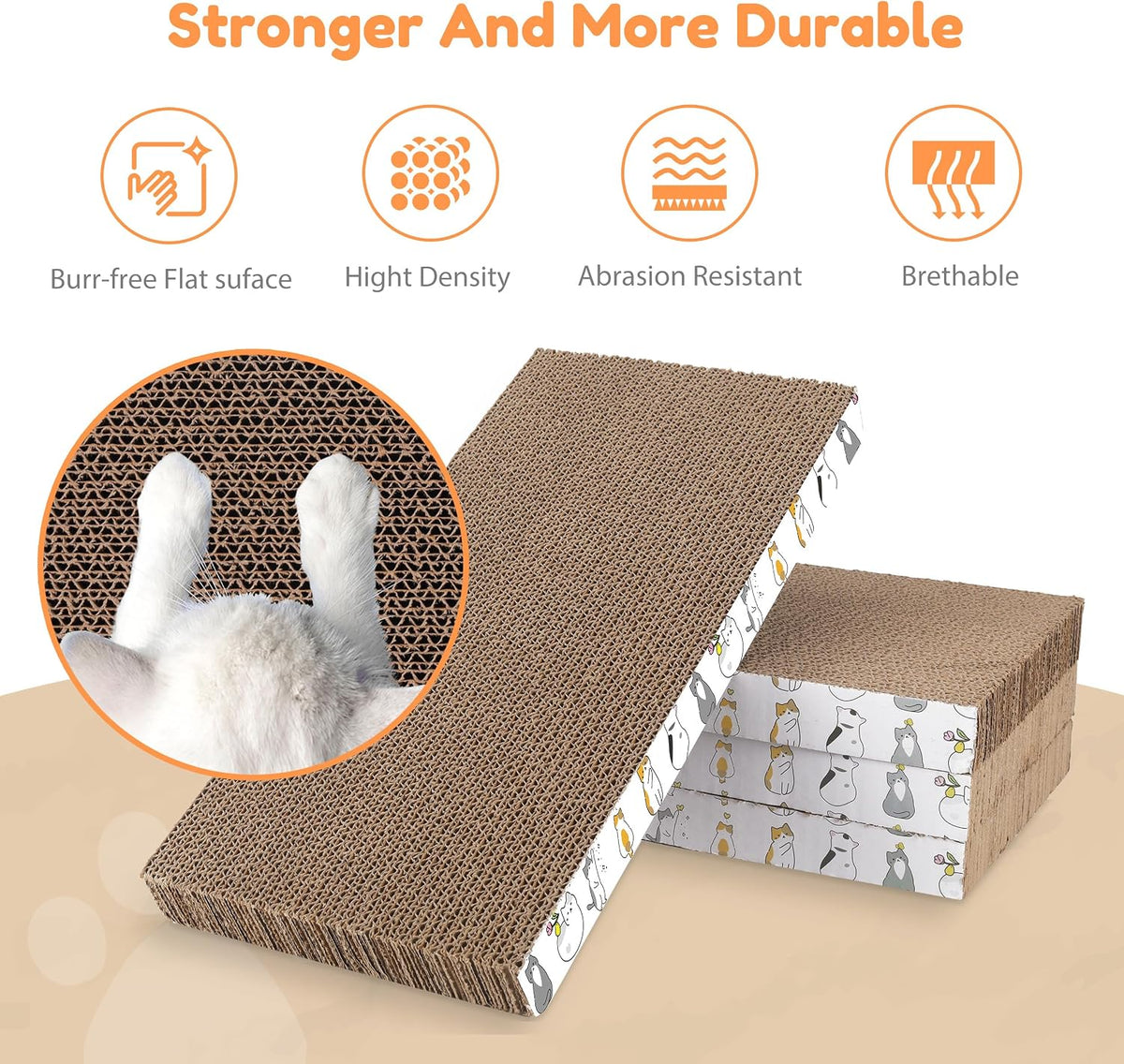 PatiencET Cat Scratch Pad with Box - Flat with Box - 4 Pack - image 3