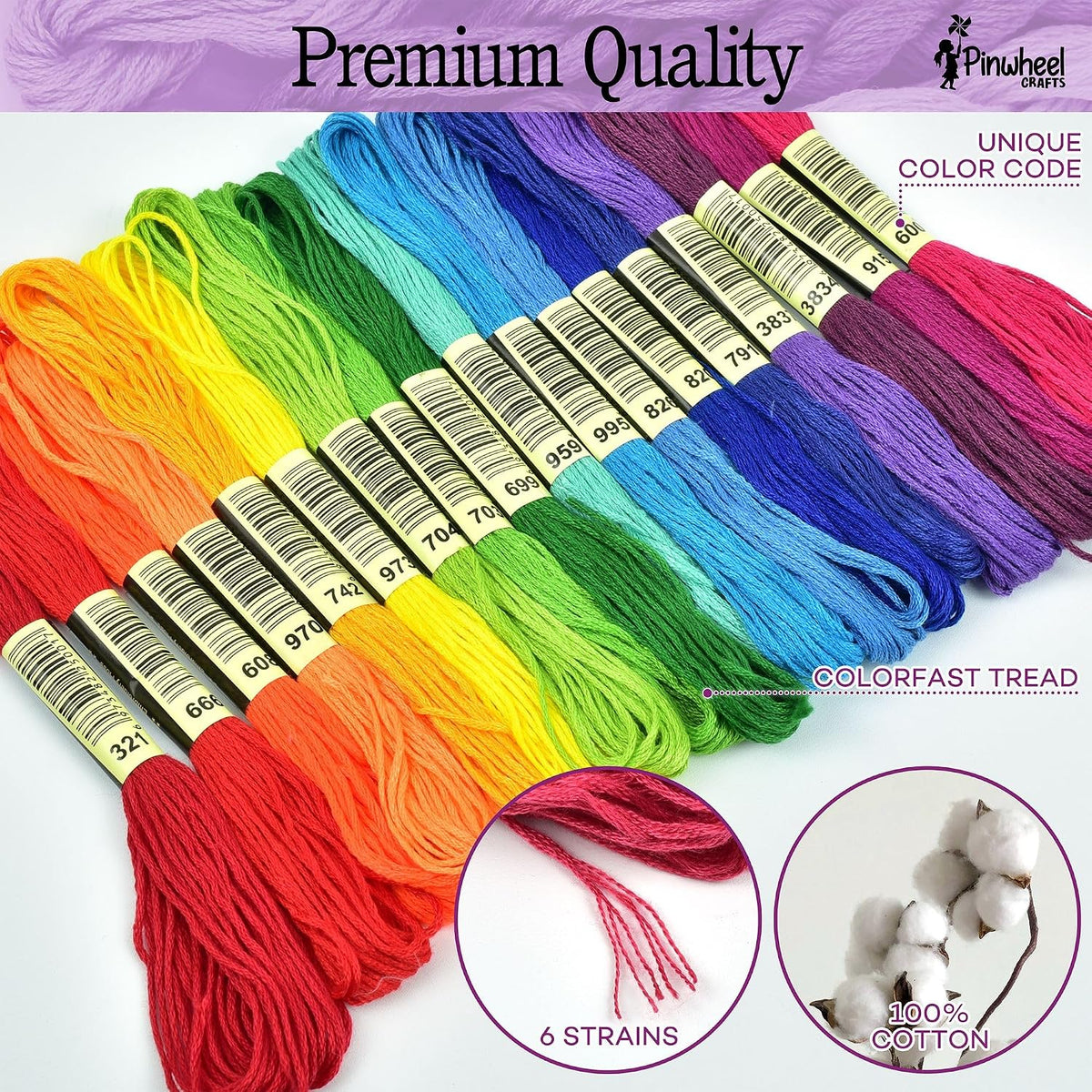 Pinwheel Crafts friendship bracelet kit with 100 floss threads, beads and storage bag - view 10