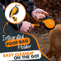 Mighty Paw Retractable Dog Leash, for Large Dogs, Auto-Locking - Deluxe Orange / 50 - 110 lbs - image 3