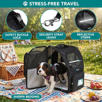 PetAmi Expandable Dog Cat Backpack Carrier, Airline Approved - 12.5"L x 10.2"W x 16.3"H / Black - image 4