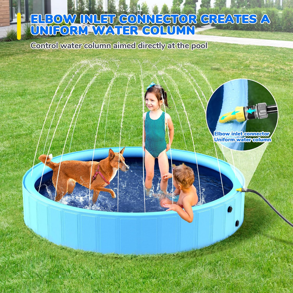 47'' Foldable Dog Pet Bath Pool, Heavy Duty Non-Slip Kiddie Pool - 63'' Dog Pool - image 2