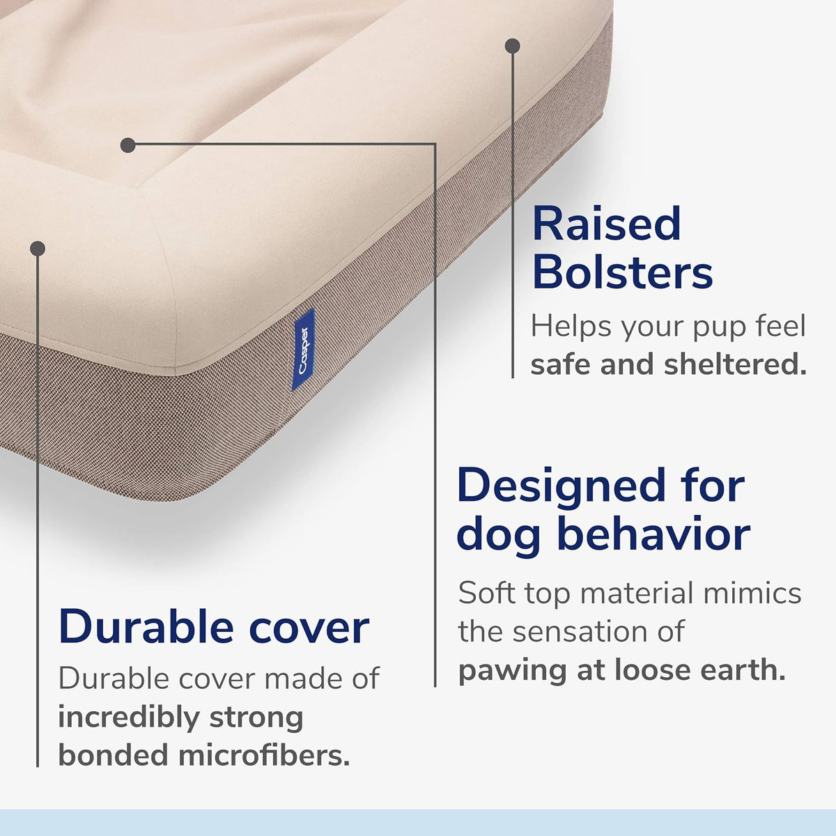 Casper Dog Bed, Plush Memory Foam - Sand / Small - image 2