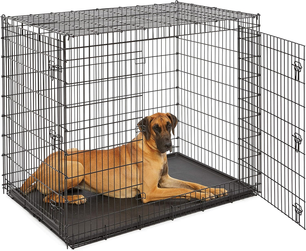 Solutions by Midwest 54-Inch Double Door Crate, Giant Breed Dogs - Black - Double Door / XXL (54"L) - image 4