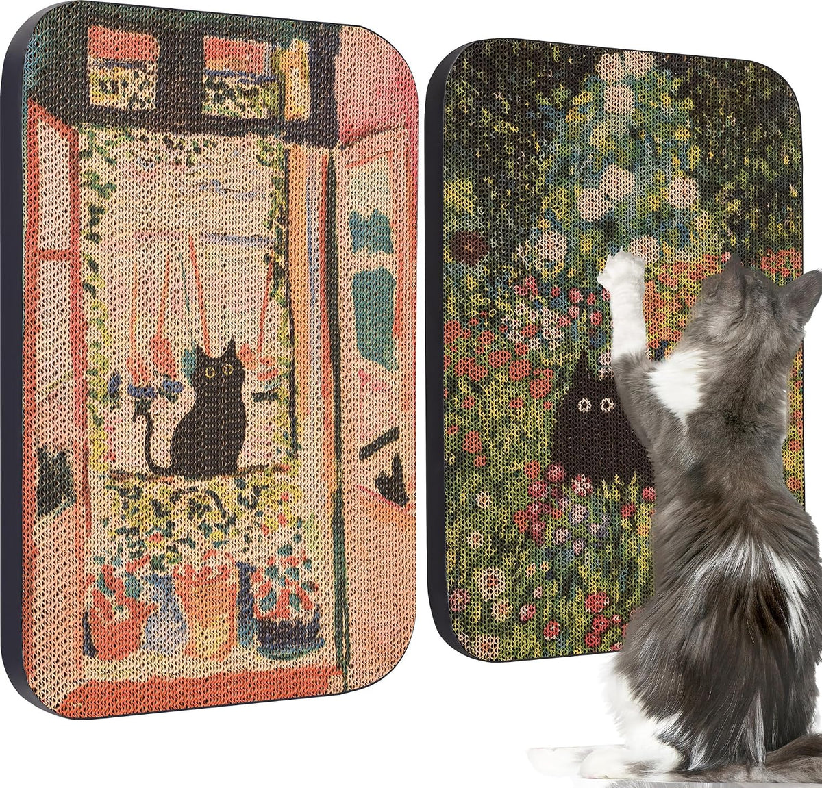 Cat Wall Scratcher, Art Cat Scratching Board for Indoor Cats – Essentials for Cats - Window & Garden