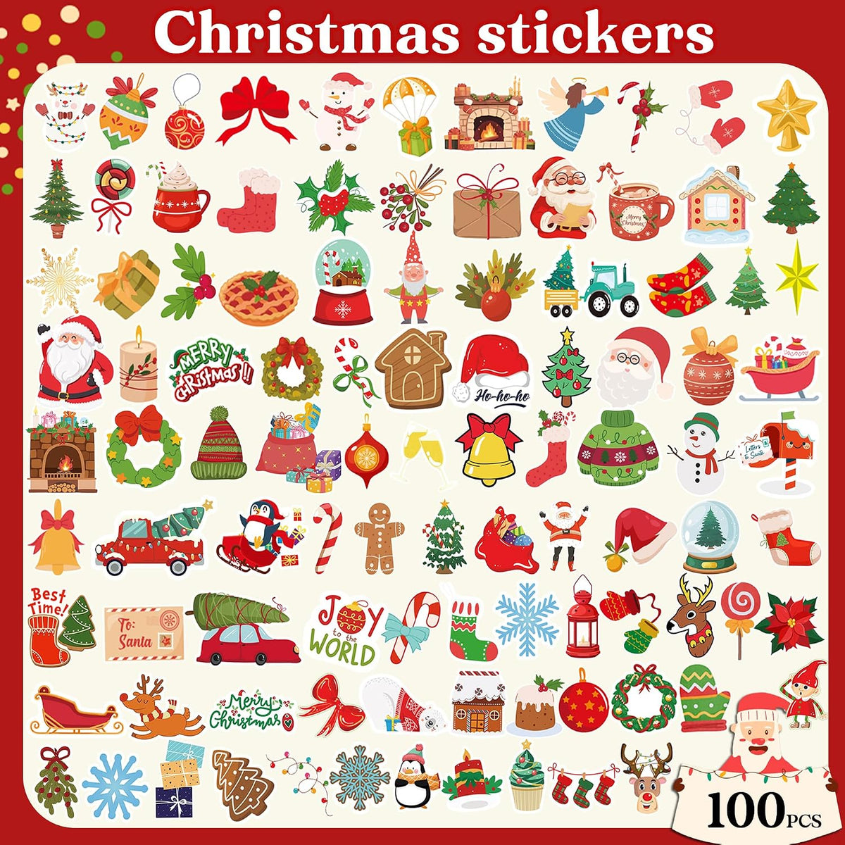 Stickers for Kids, Water Bottle Scrapbook Stickers for Toddlers - Christmas - image 2