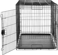 Amazon Basics Portable, Foldable Metal Wire Small Dog Crate with Removable Tray, Divider Panel - 48.0"L x 30.0"W x 32.5"H / Double Door w/ Divider - image 3