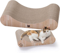 Necoichi Cardboard Cat Scratcher Bed for Indoor Cats - Large / Oak