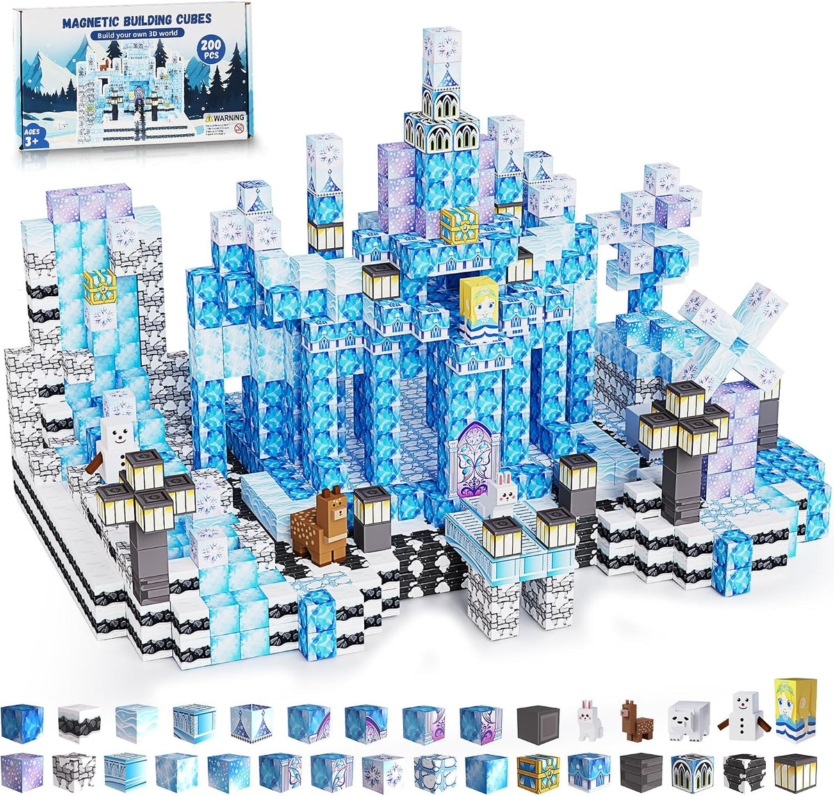 200PCS Magnetic Building Blocks Set - Snow Castle