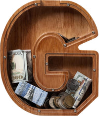 Ladenk Wooden Letter Piggy Bank - G / Initial-12"