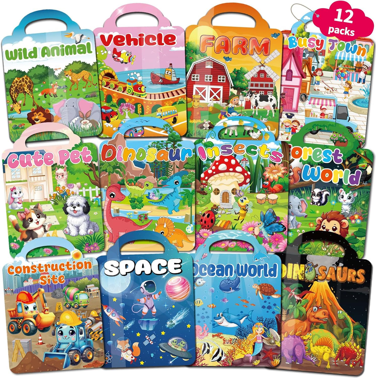 Kalysky 3 pack Halloween reusable sticker books for toddlers with handles - view 6