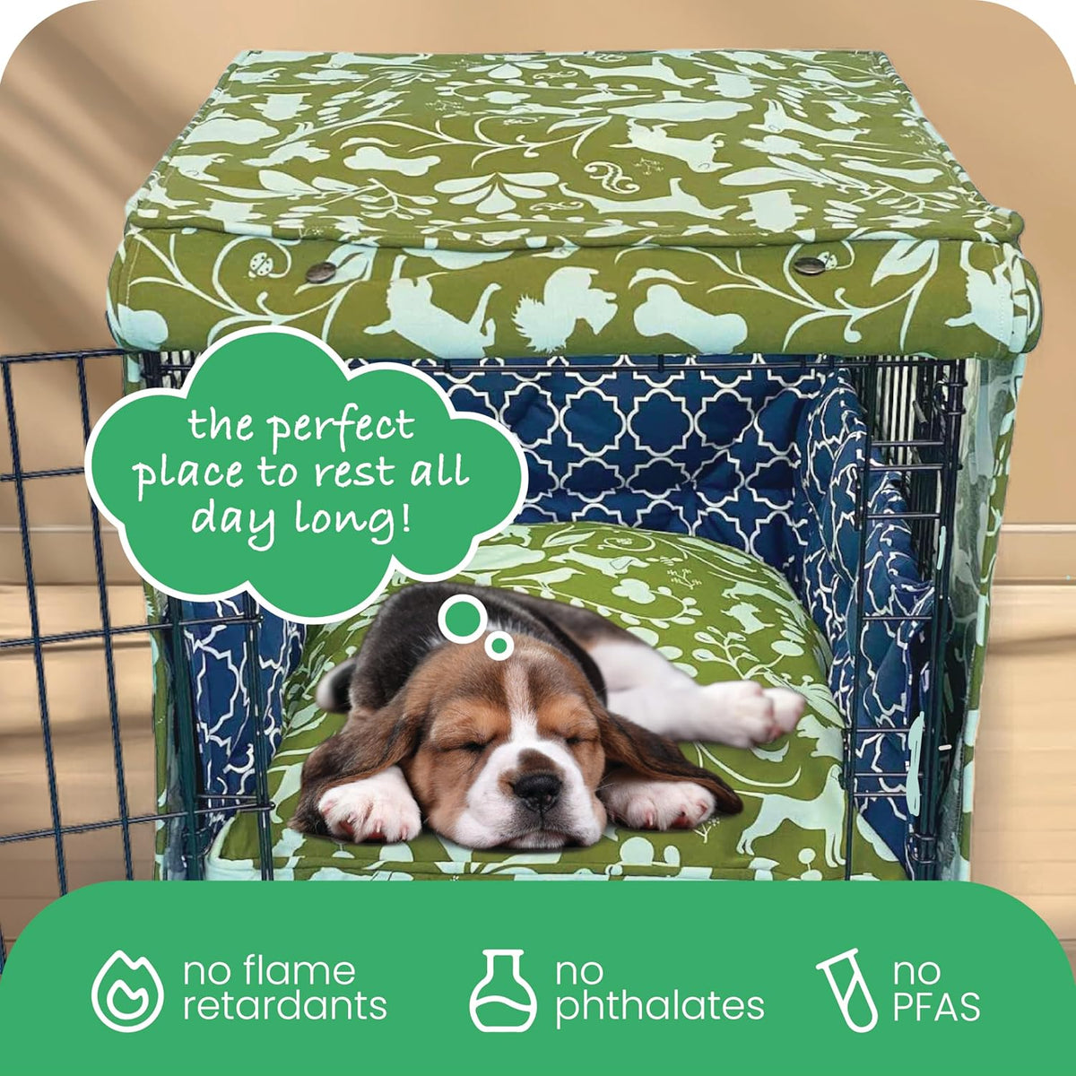 Molly Mutt Tan Dog Crate Cover, Non-Toxic & 100% Cotton - Amarillo By Morning / 24.0"L x 18.0"W x 21.0"H - image 4