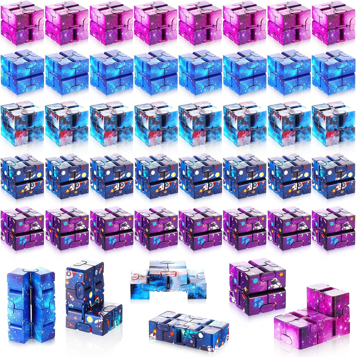 Zhanmai 20 Pieces Galaxy Infinity Cube Fidget Sensory Toy - 20 / Graceful Style