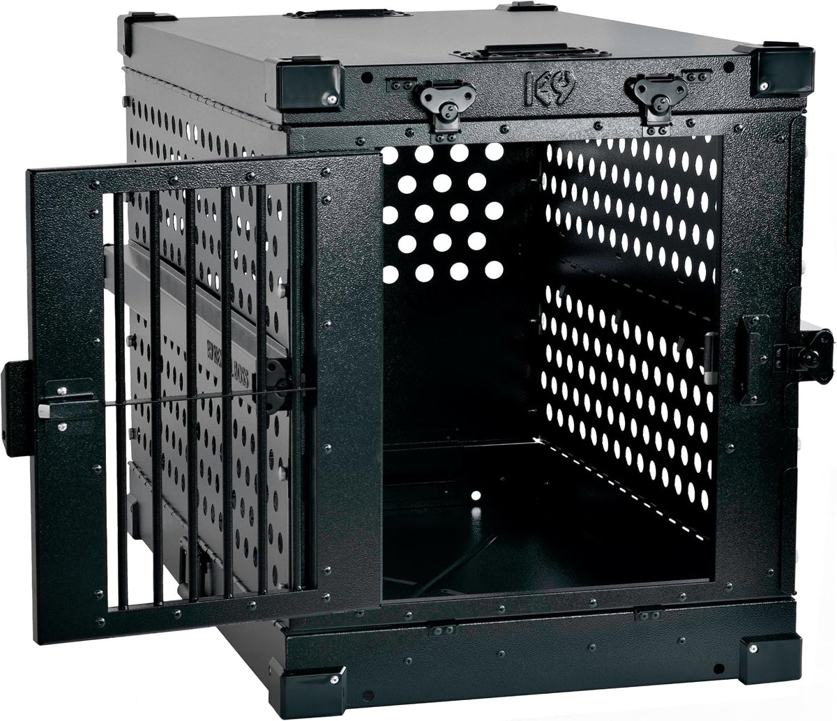 K9 Kennel Boss Aluminum Collapsible Dog Crate - Black / 40.6"L x 25.2"W x 28.9"H - image 2