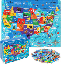 LELEMON Halloween jigsaw puzzle for kids with pumpkins and bats in tin box - view 3
