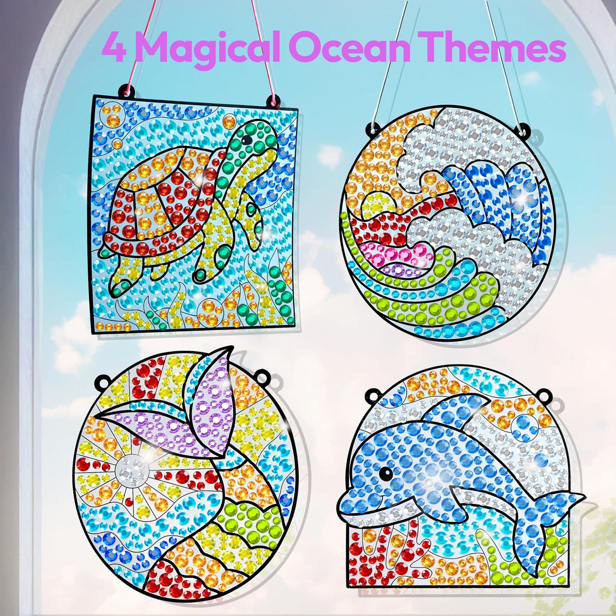 Klever Kits 4PCS Window Art Suncatcher Kits - Ocean - image 2
