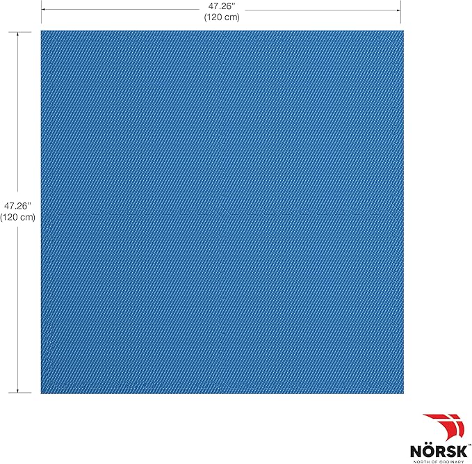 Norsk Reversible Gym Exercise Mats 3/4" Thick EVA Interlocking Foam Tiles, Perfect Home Gym Flooring, 24 Tiles & 48 Trim Pieces, 96 Sq. Ft. Reversible, Dazzling Blue/Black