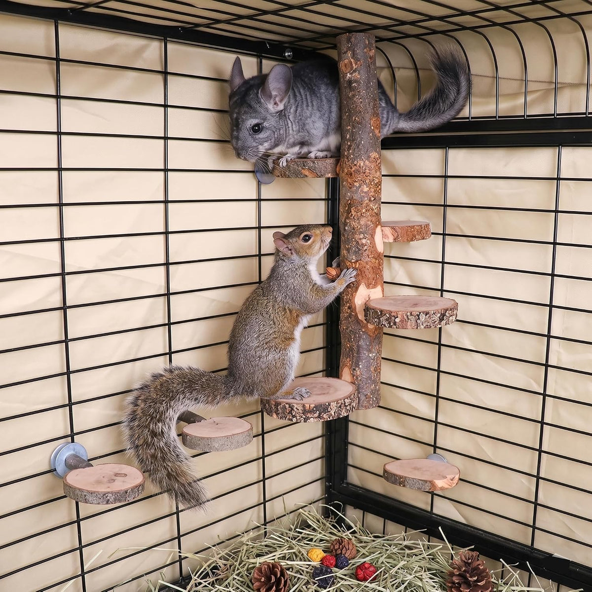 YKD Chinchilla Large Hanging Wooden Rotating Platform – Essentials for Birds - image 2