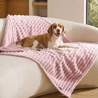 Bedsure ComfyFleece Waterproof Dog Blankets for Large Dogs - L(40x50")-1pc / Blush Pink