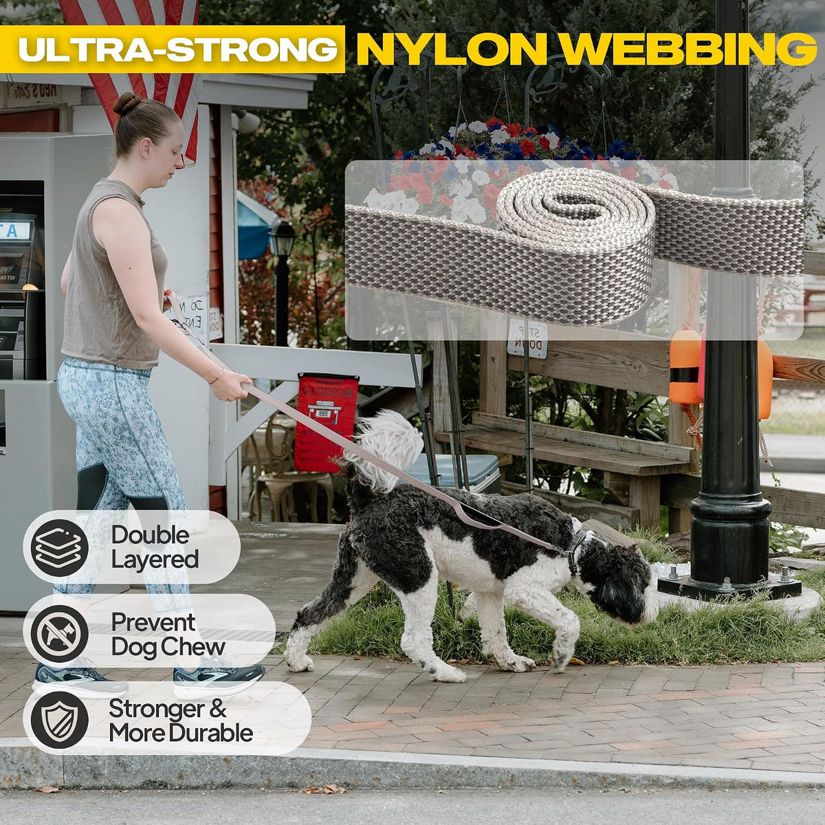 Fida Heavy Duty Dog Leash for Medium Large Dogs - 10 Feet (Pack of 1) / Grey - image 3