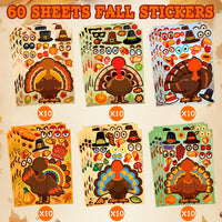 LINAYE make your own Halloween stickers, 60 sheets with ghost, witch and vampire parts - view 8