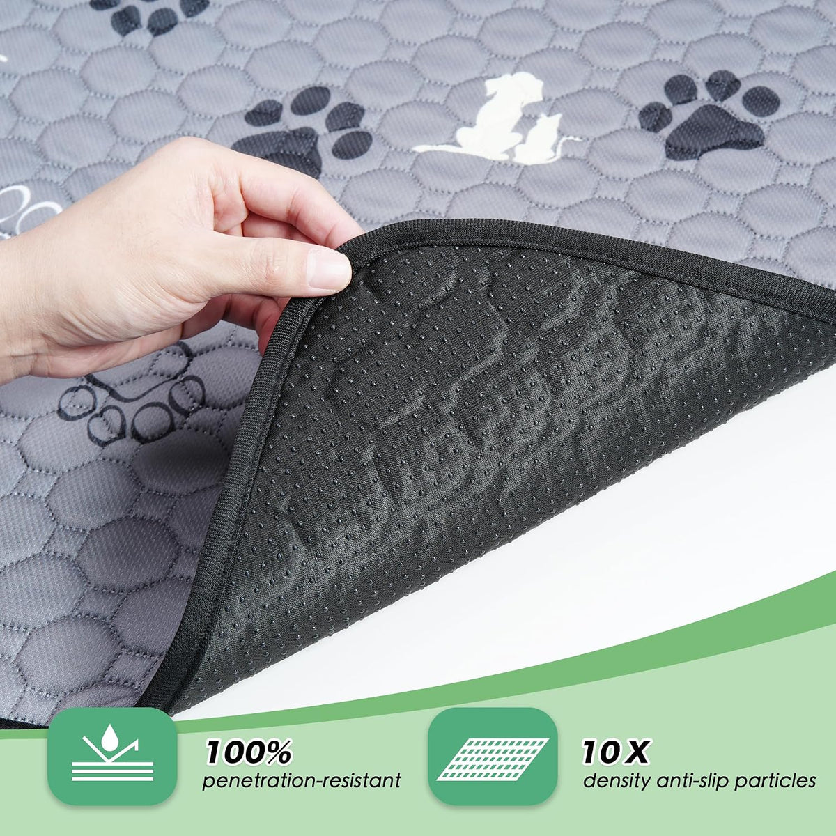 Washable Pee Pads for Dogs, Waterproof - Gray / 72"x72" (Pack of 1) - image 3