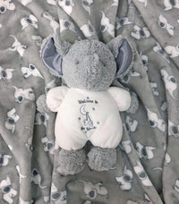 Halloween 9 inch Plush Rattle with Embroidered Jack-O-Lantern for Baby - Grey Elephant - image 2