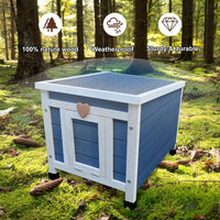 Cat House for Outdoor Cats - Blue(with Mat) - image 4