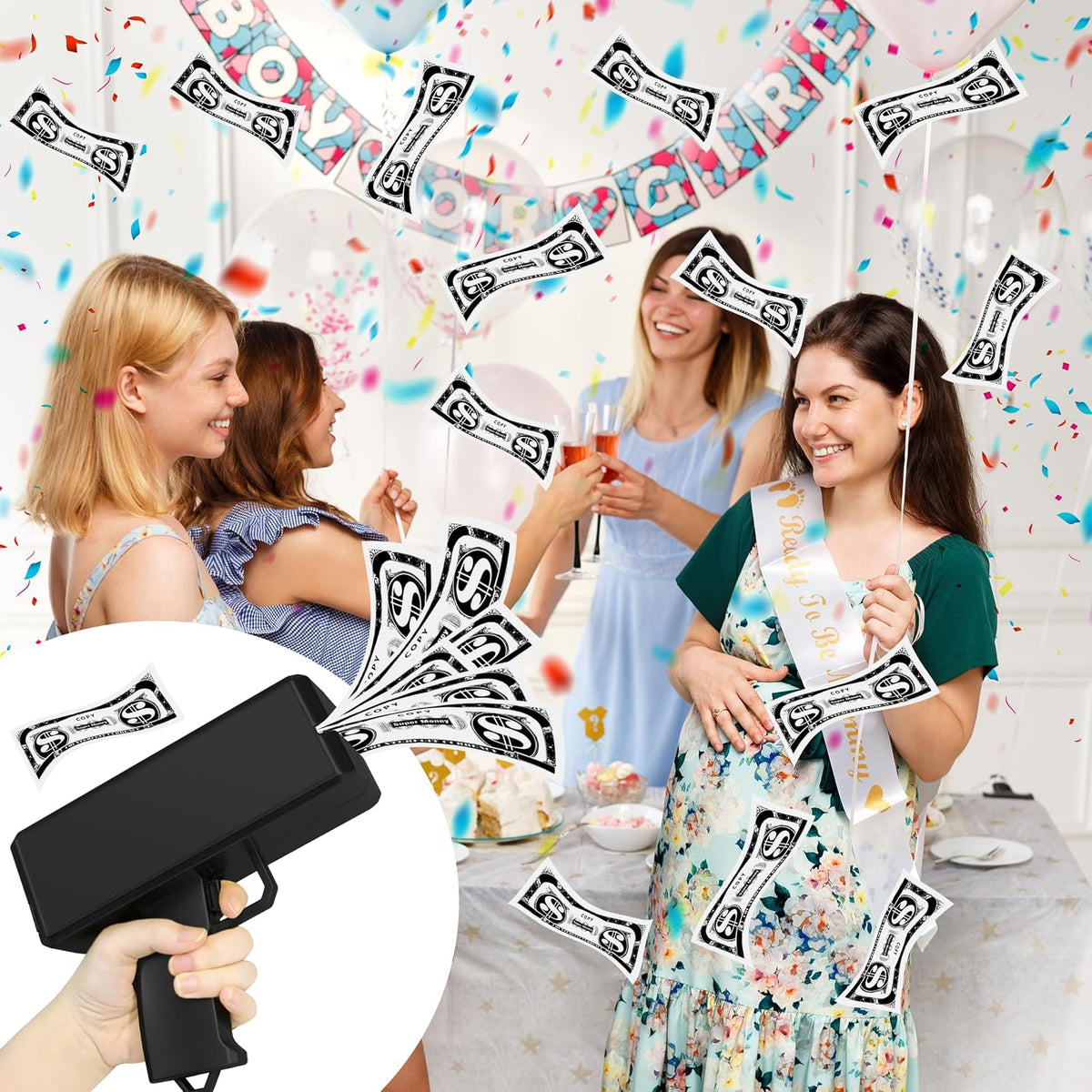 Wowok Money Gun Shooter, Make it Rain Money Toy Gun - Black - image 4