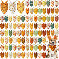 Abbylike 100 Pcs Fall Thanksgiving Dog Bandanas Bulk - Woodland Autumn / 25.6 x 17.7 x 17.7 Inch