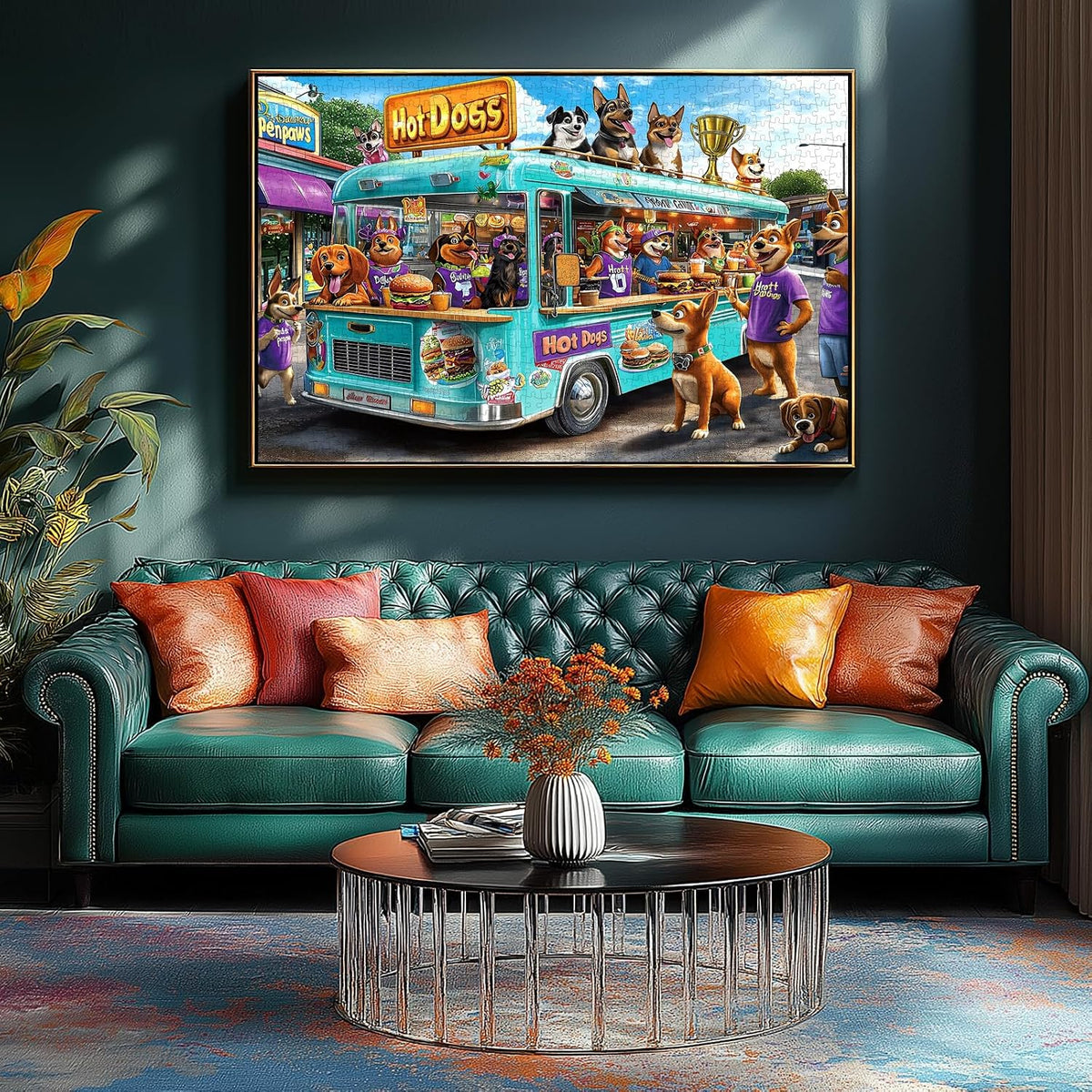 Blueforest Puzzles for Adults 500 Pieces - Dogs Food Truck Adventure / 27.5" x 19.7" - image 4