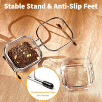 Elevated Cat Bowls, 15° Tilted Glass Raised Cat Food and Water Bowl – Essentials for Cats - 2 Glass Bowls - image 3