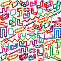 Sotiff wacky tracks fidget toys, 60 pack of clicking snap link chains in assorted colors