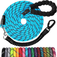 Long Dog Leash 15 FT: Heavy Duty Rope Leashes for Dogs Training - Blue / 30ft*1/2''