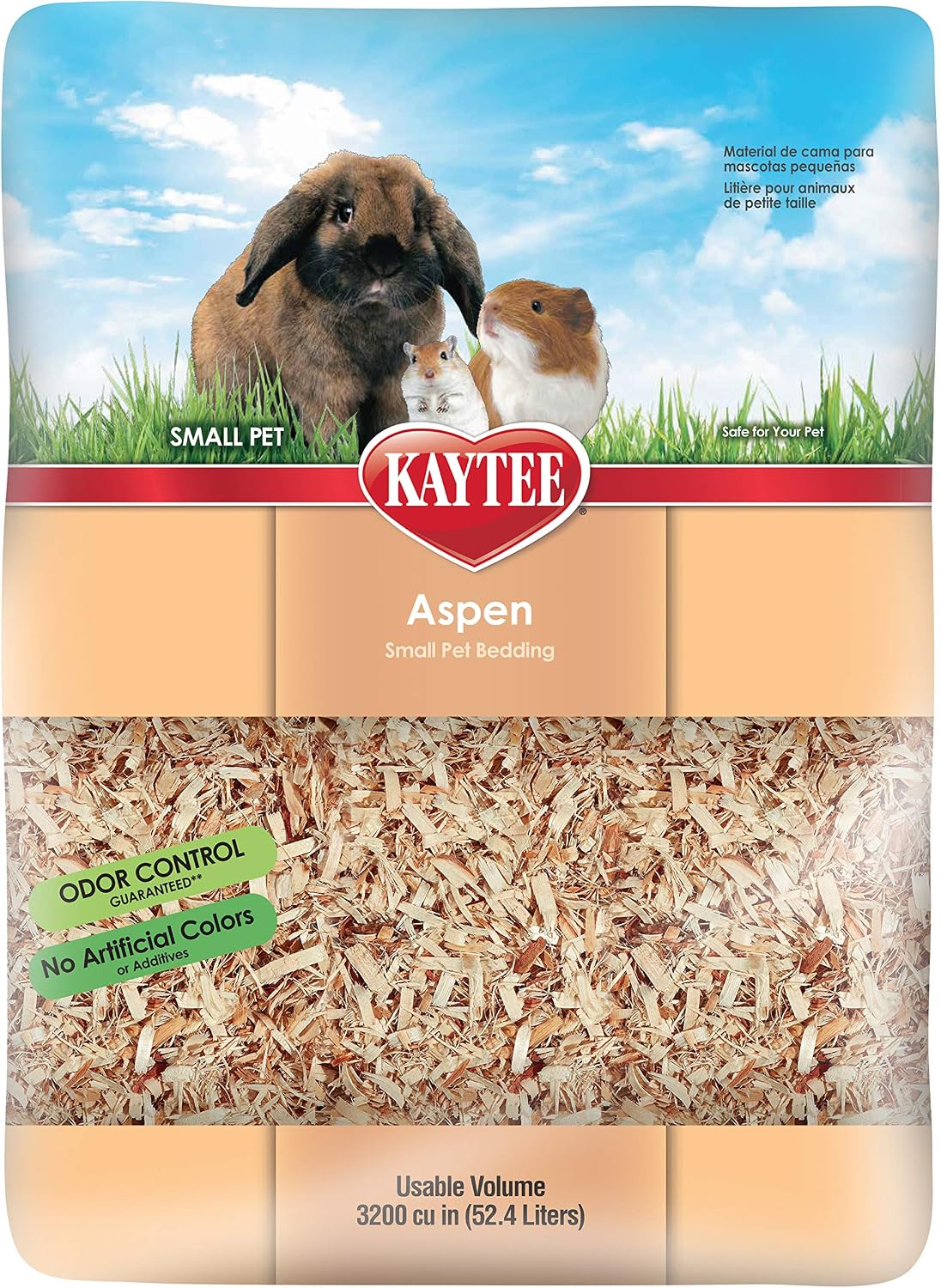 Kaytee Aspen Bedding for Small Animals - 52.4 Liter / Tan