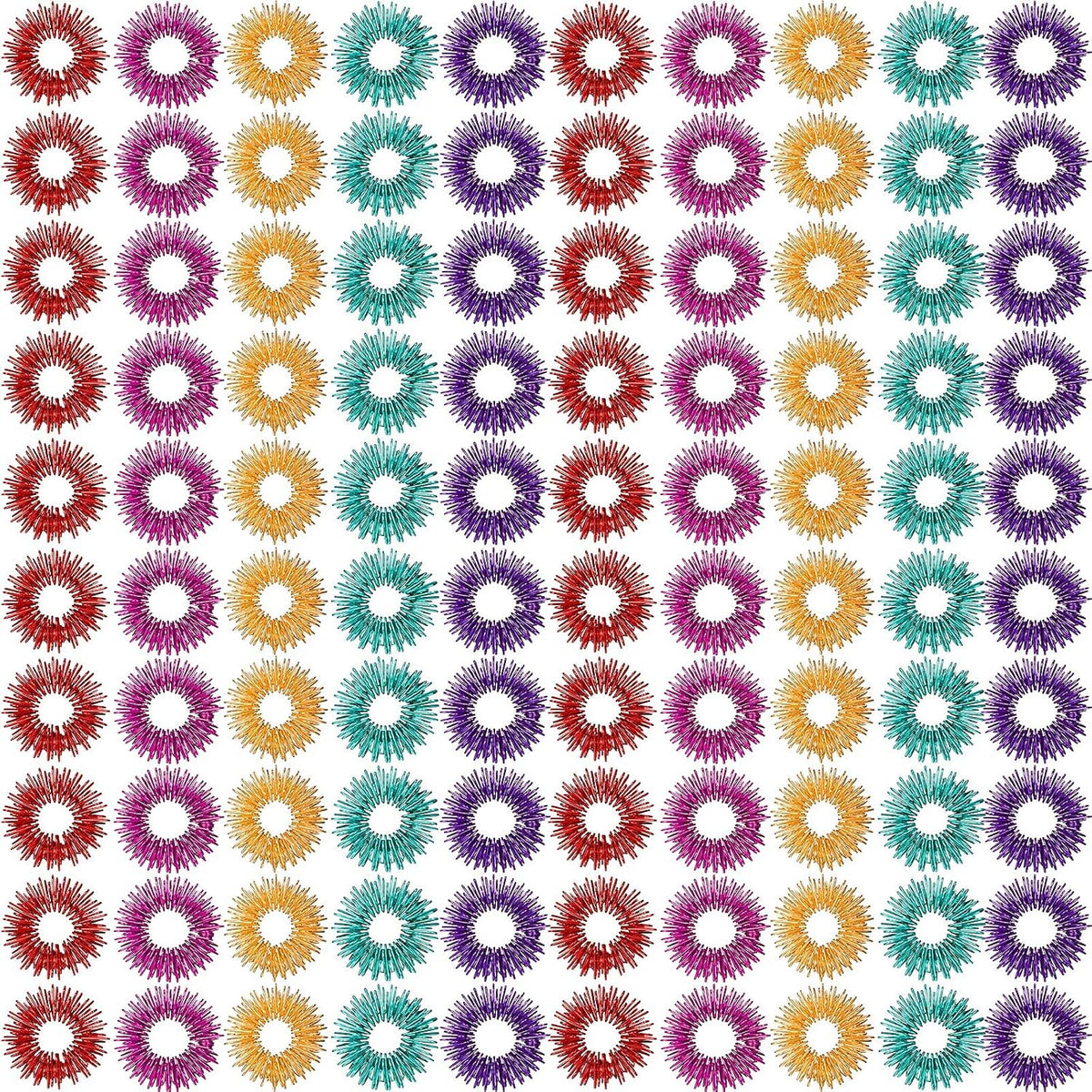 Tondiamo 100 Pack Spiky Sensory Acupressure Finger Rings - Bright Colors