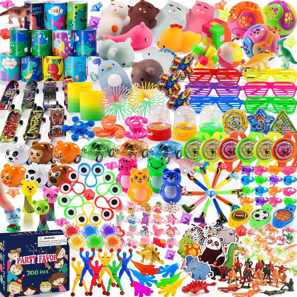 Yutin 300 piece party favor toy assortment for kids goodie bags and treasure boxes