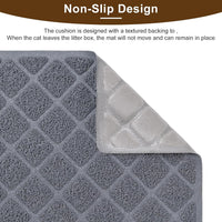 Cat Litter Box Mat, Trapping Mat Premium Durable PVC Pad - Grey / 23*14 - image 3