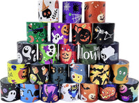 Dminya 24 pack Halloween slap bracelets for kids with skull, pumpkin, ghost and bat prints - view 3