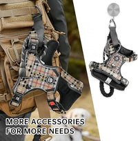 NESTROAD No Pull Dog Harness with Leash, Reflective No Choke Pet Vest Harness,Adjustable Soft Padded Dog Harness with Easy Control Handle for Medium Dogs(Checkered Beige,Medium)