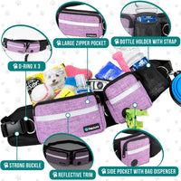 PetAmi Hands Free Dog Leash with Waist Running Belt Bag, Single – Essentials for Dogs - 2 Leashes / Purple - image 3