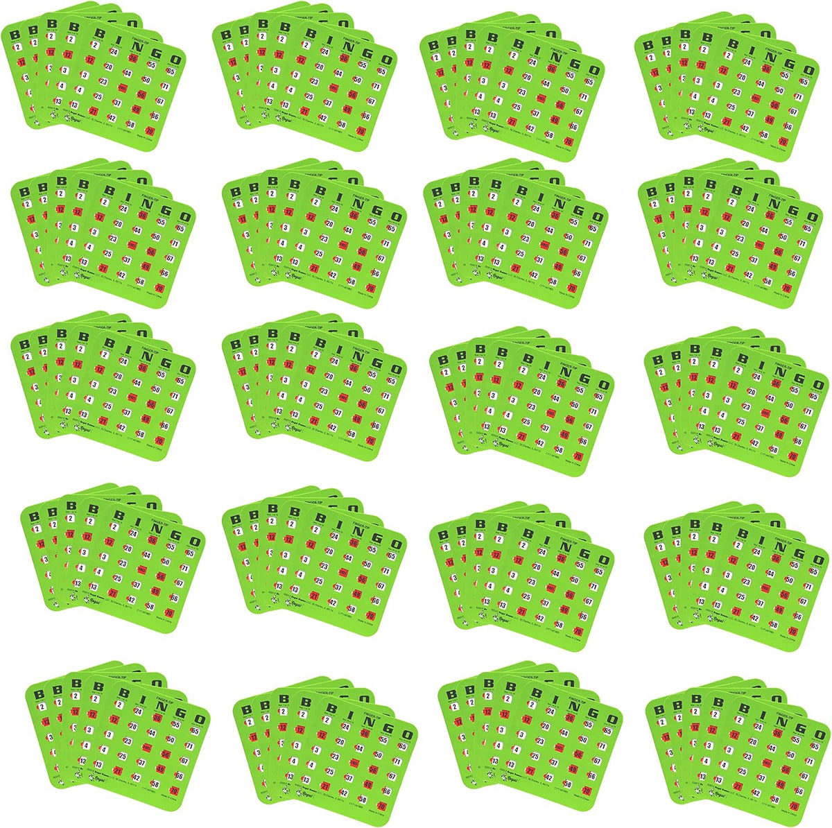 Regal Bingo Bulk Bingo Cards with Sliding Windows - Green / 100 Cards - image 2