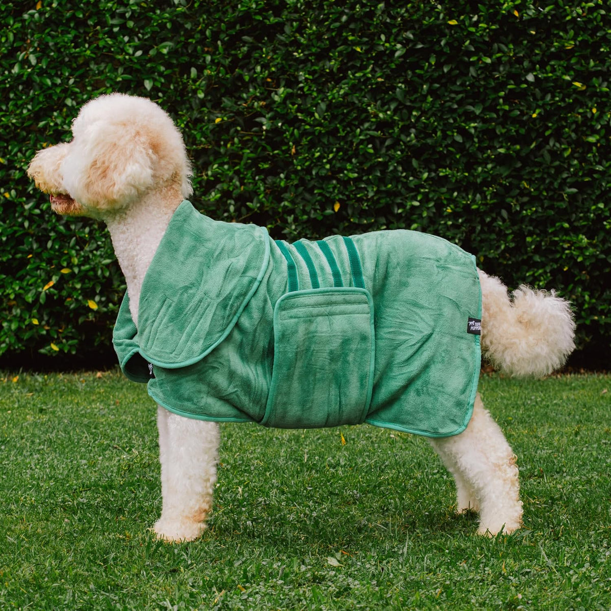 Tuff Pupper Fast Drying Dog Bath Robe - Green / XXX-Large - image 3