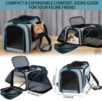 Cat Dog Carrier - Airline Approved Expandable Soft-Sided Pet Carrier with Removable Fleece Pad - 43.0"L x 32.0"W x 12.0"H - image 2