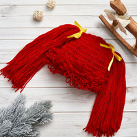 Halloween Cabbage Costume Yarn Wig - Red 3 / Straight Pigtails - image 4