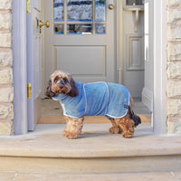 Lucky Pooch Dog Robe, Luxurious Dog Bathrobe - XS / Petrol Blue - image 2