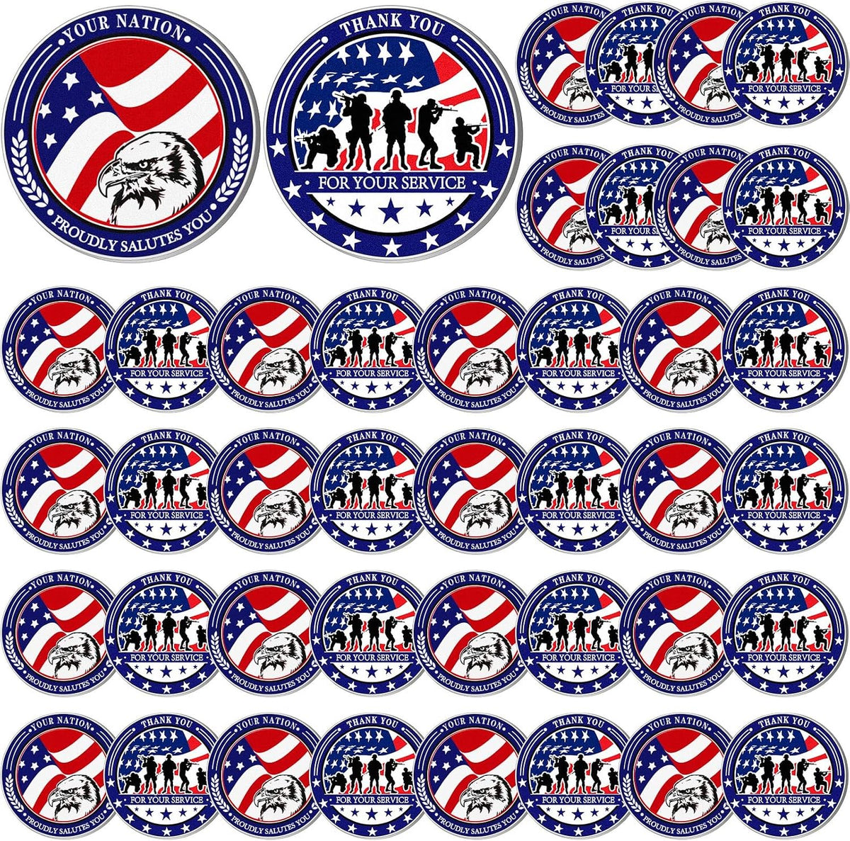 Landical 40 Pcs Military Challenge Coins Collection Set Bulk - Stylish