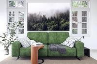 Nature Wall Art Prints - Ocean Forest Mountain Lake Canvas Landscapes - Small to Extra Large Living Room Bedroom Kitchen Bathroom Décor (Foggy Pine Forest, 35L" x 53W")